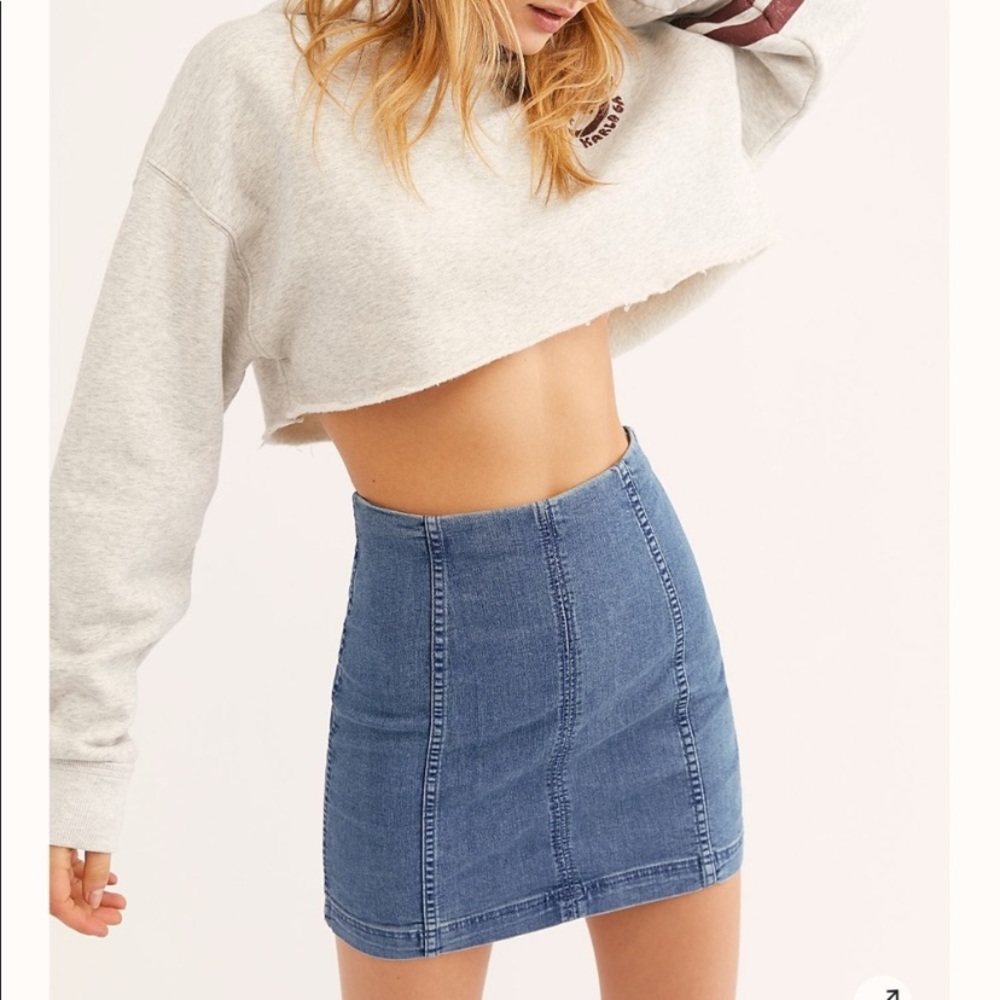 Free people mini jean skirt
